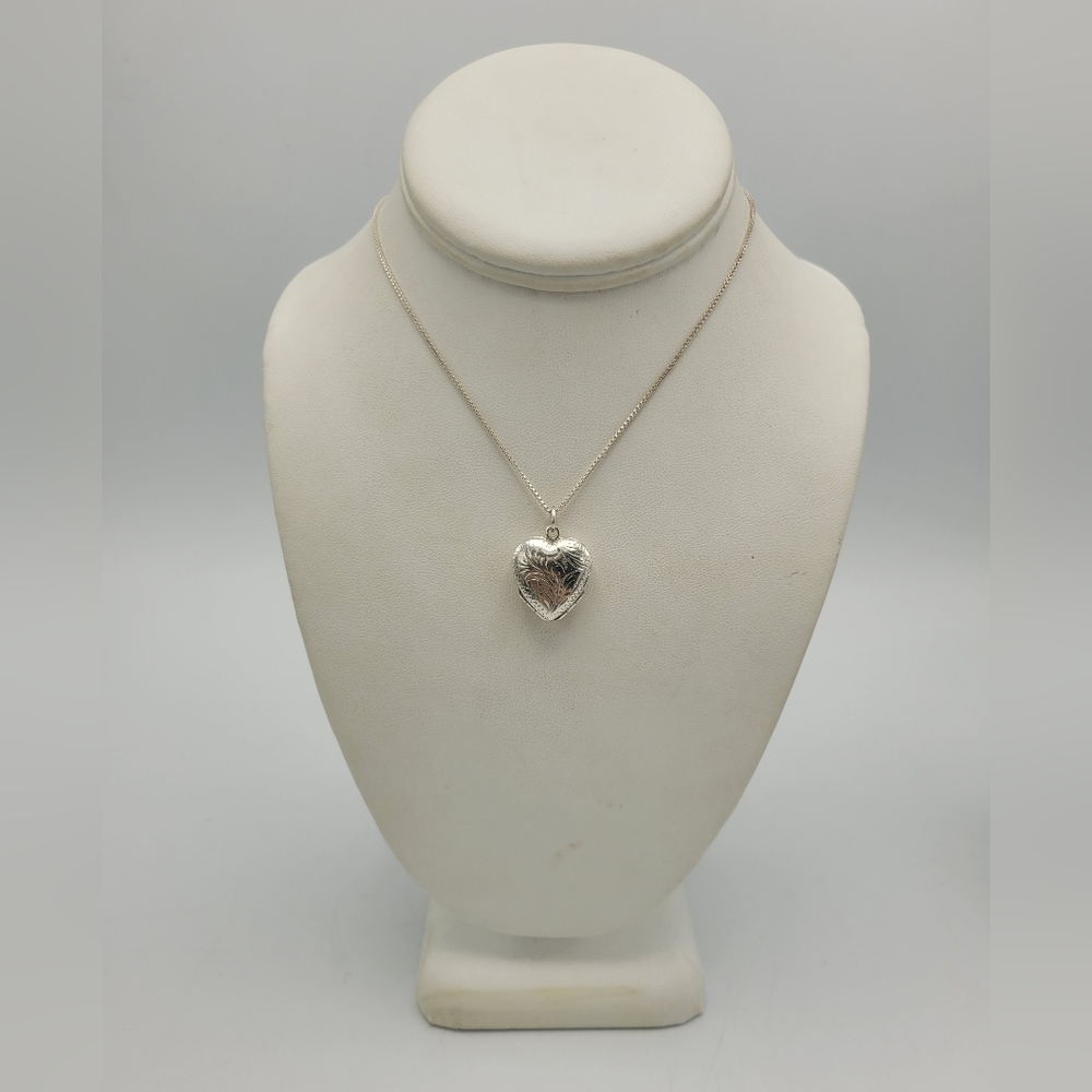 Sterling Silver 4-Photo Heart Locket Necklace